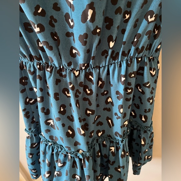 Wonder Nation little girls dress Size S 6-6x blue and black leopard print - Picture 5 of 5